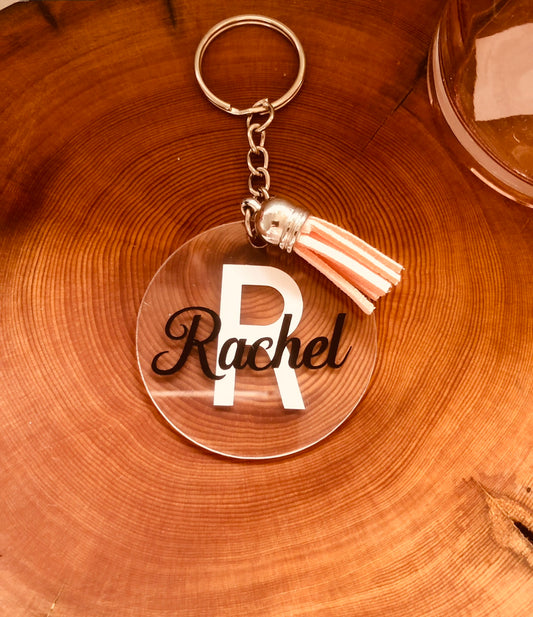 Acrylic Personalised Tassel Keyrings